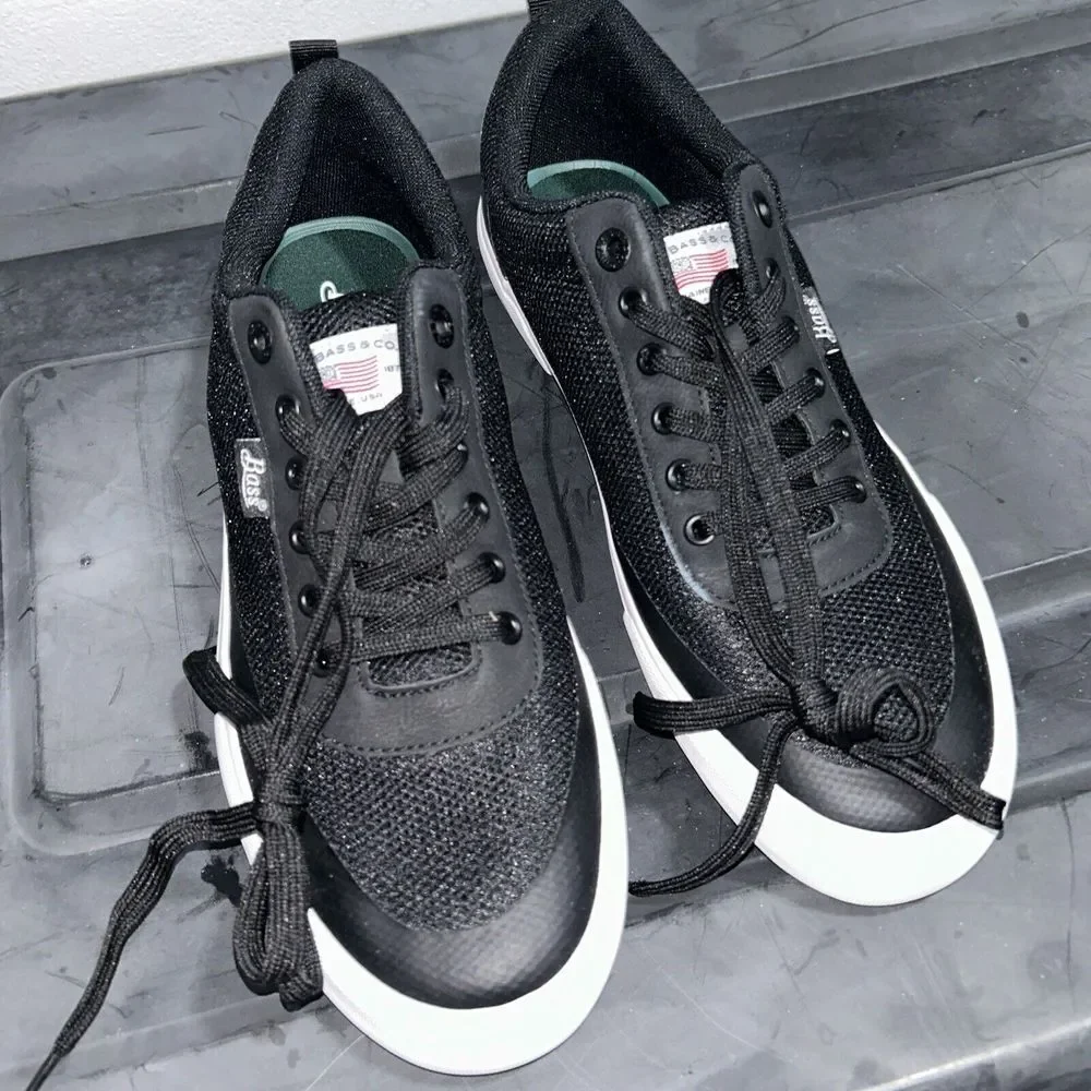 G.H. Bass & Co. Men's Bareboat-Mesh Sneakers Low-Top Shoes Black‎